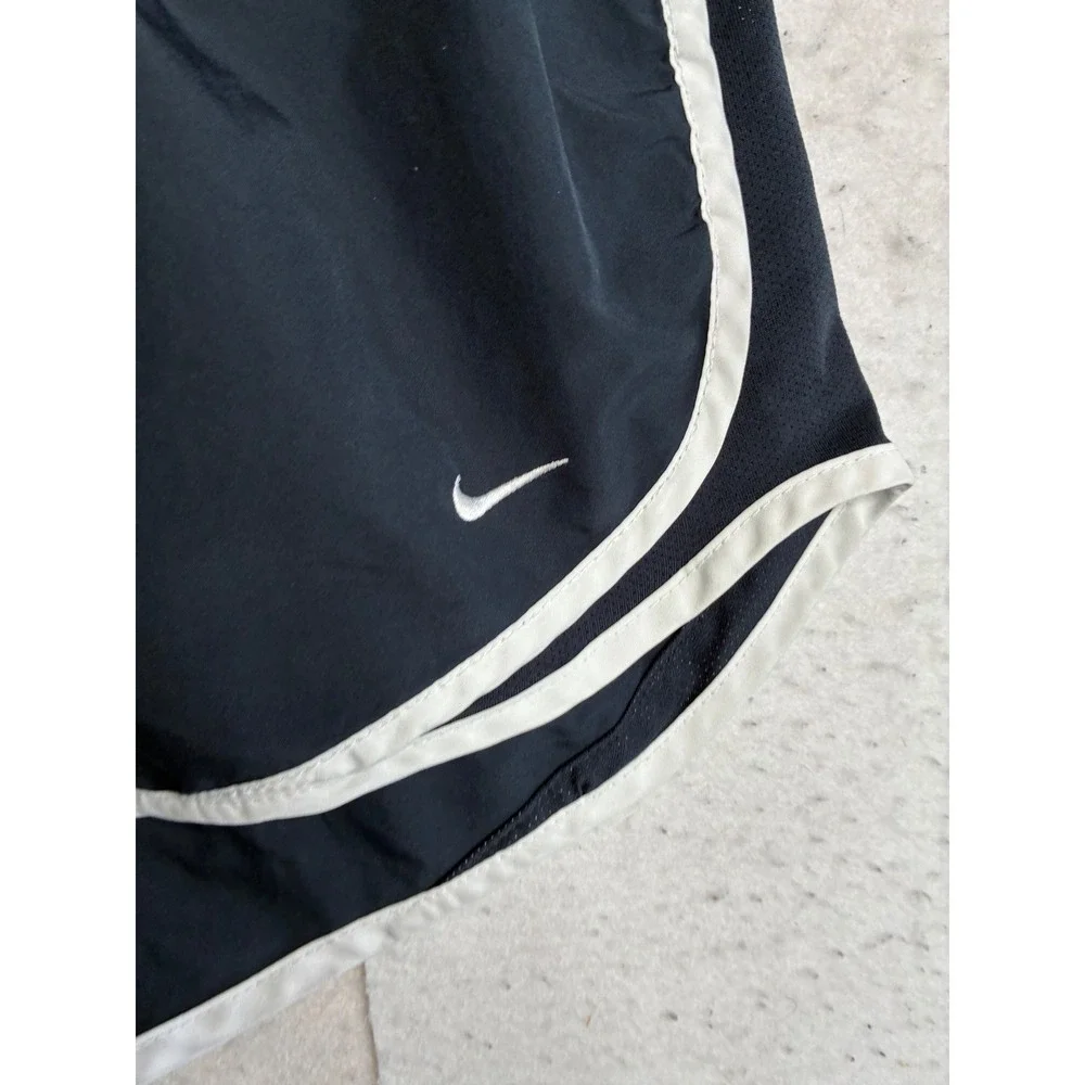 Nike Fit Dry Womens Running Shorts Black White Swoosh Small b397